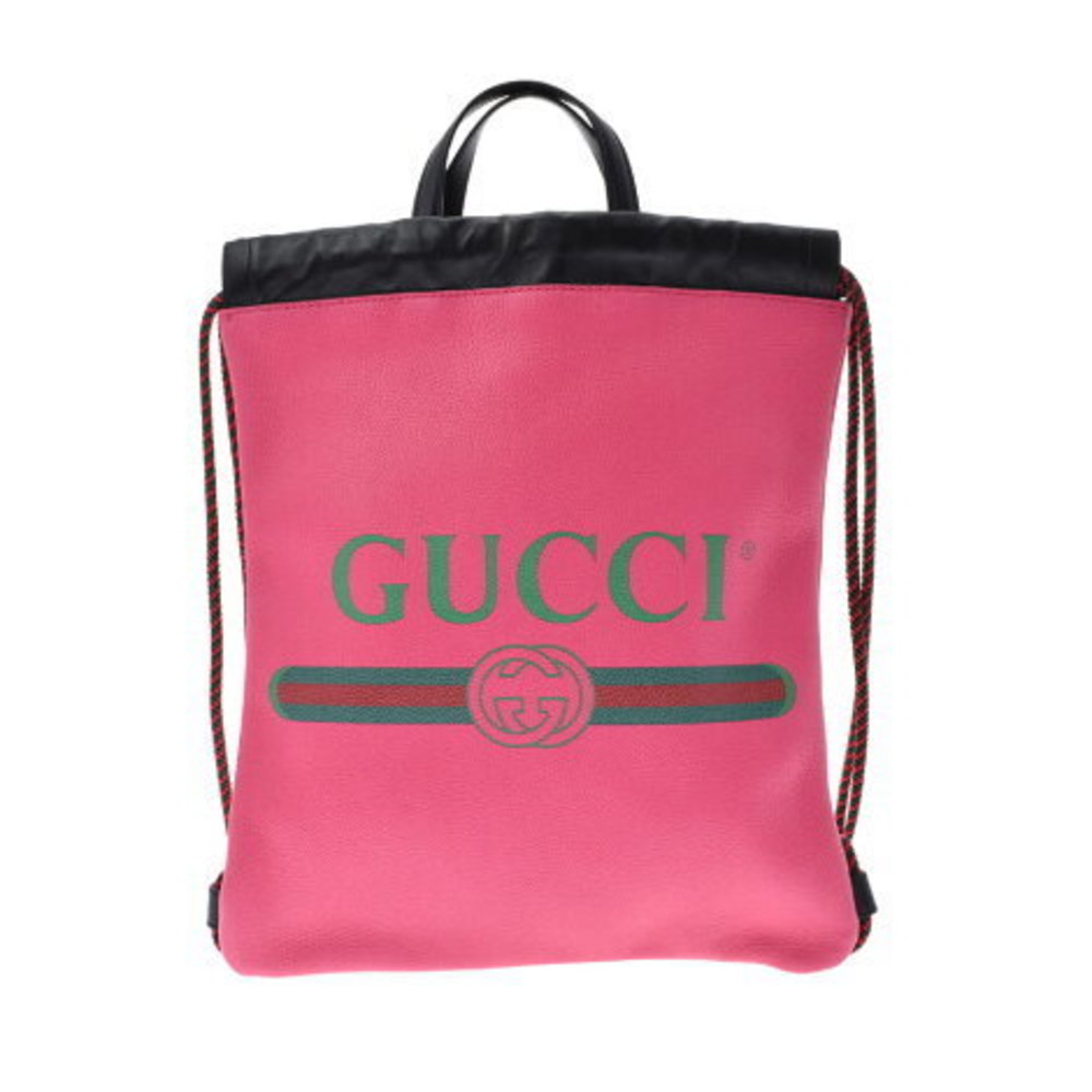 Gucci Drawstring Small Backpack Pink Leather Ruck… - image 1
